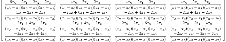 Matrice de dérivation seconde (sur 4 points)