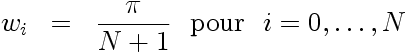 Poids de la quadrature de Gauss